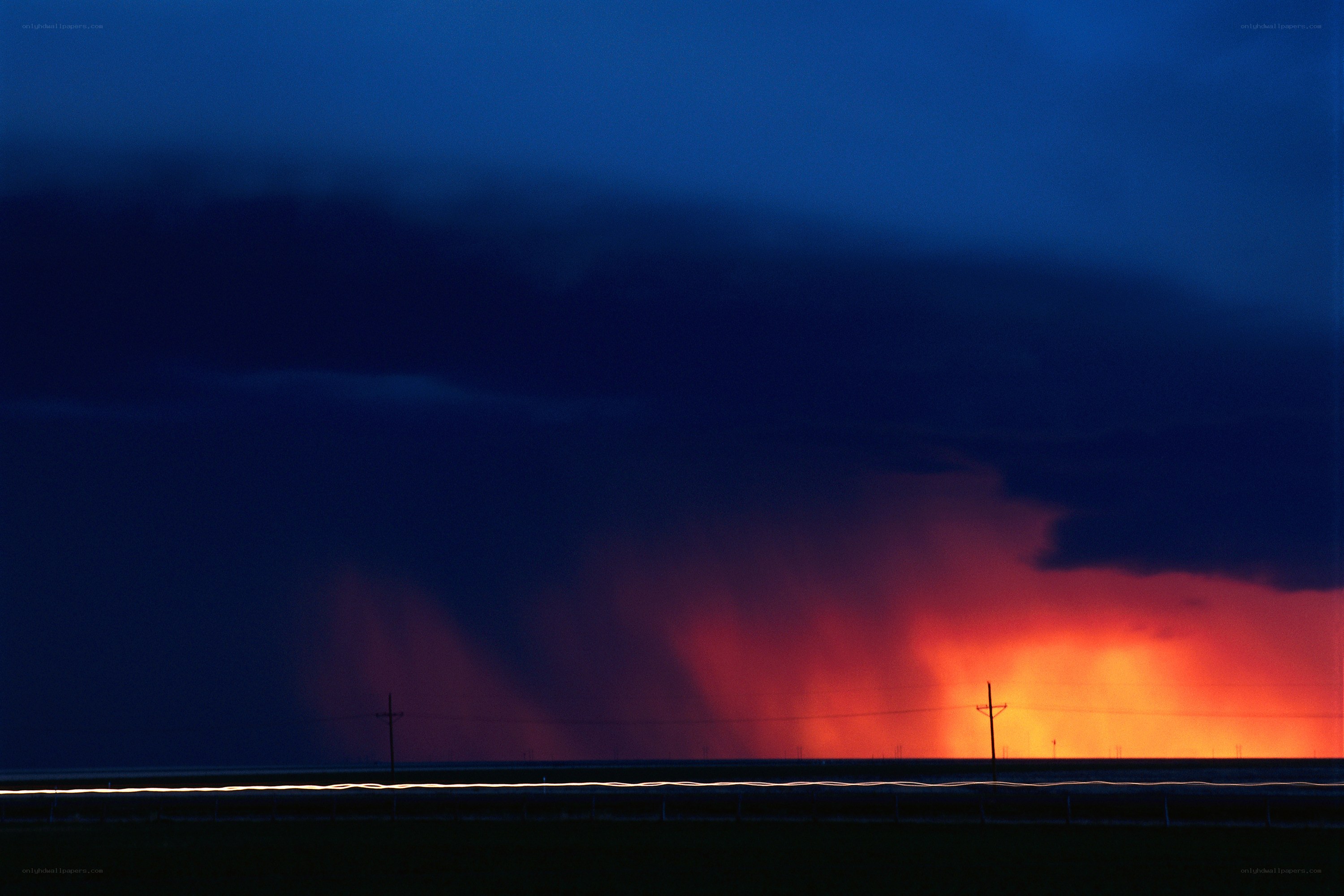 Dramatic storm at dusk