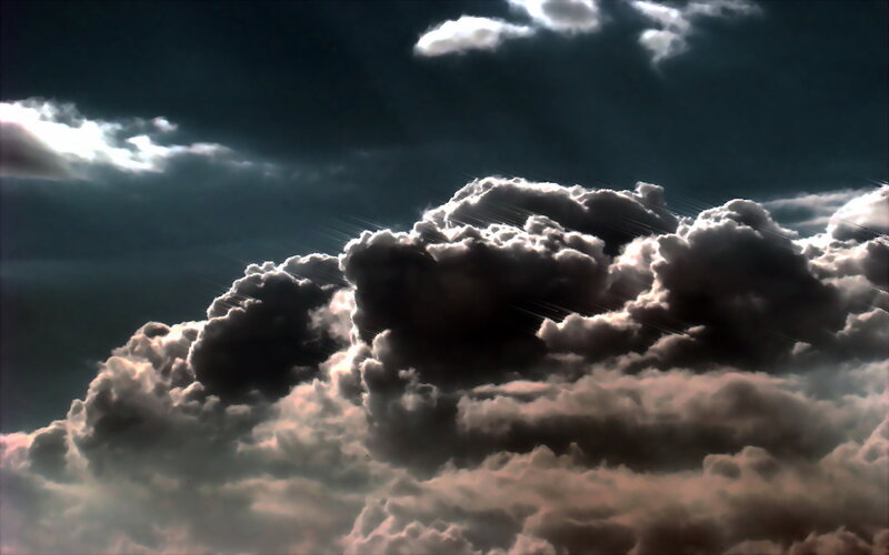 dramatic storm clouds