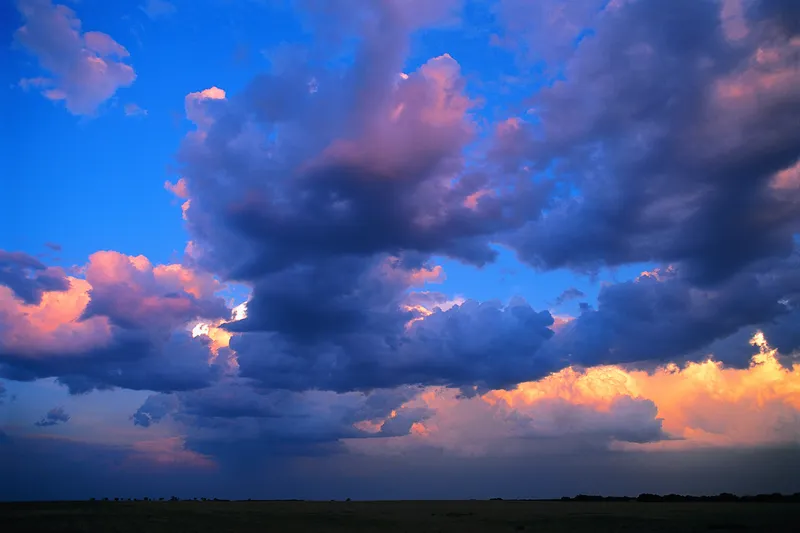 Dramatic storm clouds at dusk