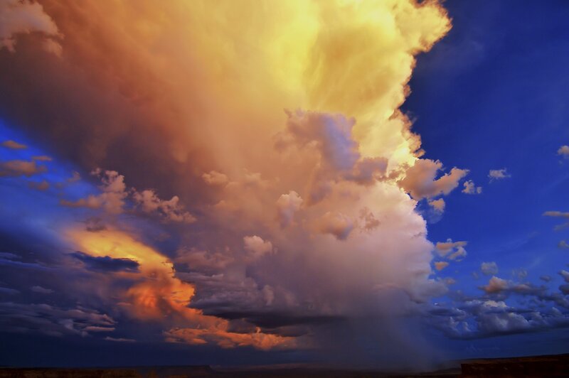 Dramatic storm clouds at sunset