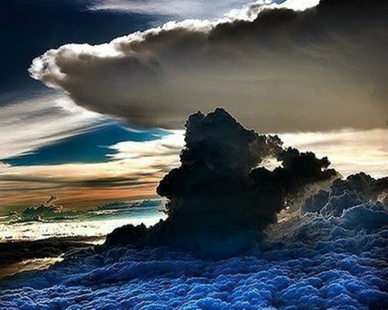 Dramatic Storm Clouds — Blue, Sunset, Photograph, Sky