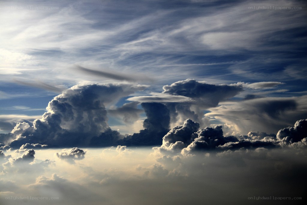 Dramatic storm clouds in the sky