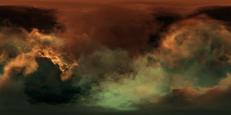 Dramatic Storm Clouds — Orange, Sunset, Digital Art