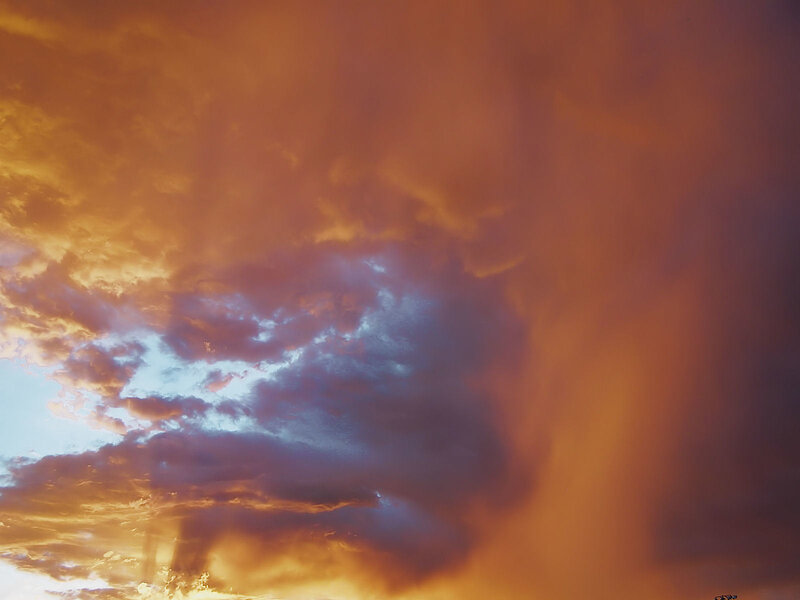 Dramatic Storm Clouds — Orange, Sunset, Photograph, Sky