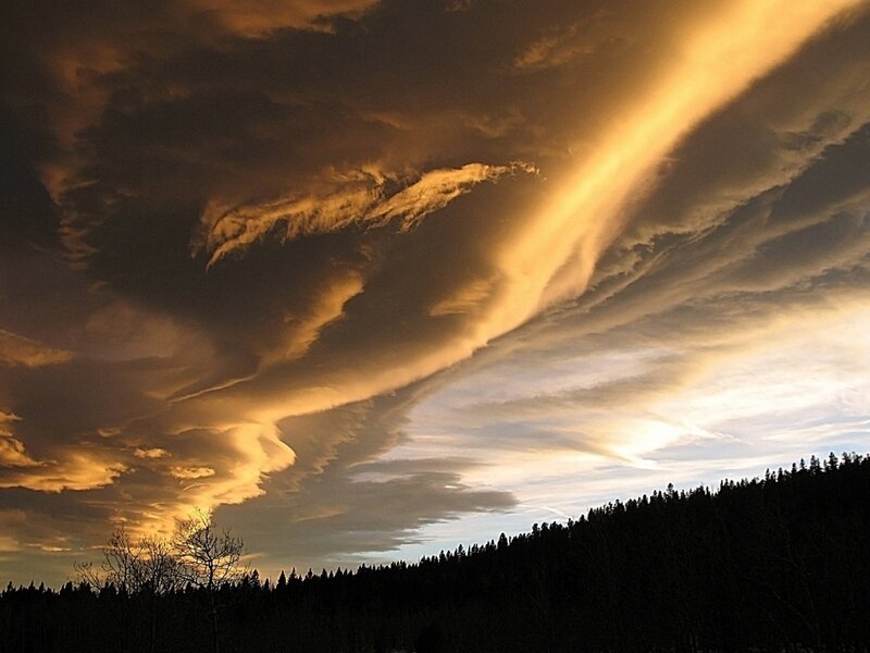 Dramatic Storm Clouds — Orange, Sunset