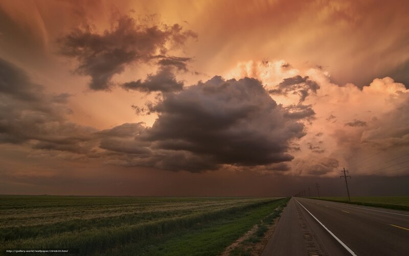 Dramatic storm over a rural road