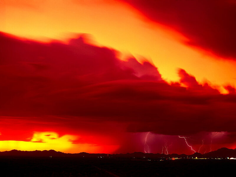 Dramatic storm over desert