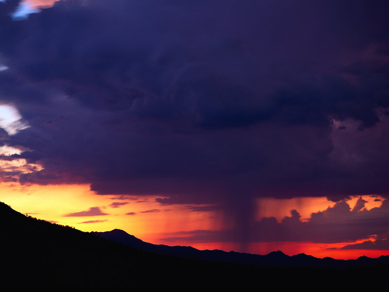 Dramatic storm over mountains
