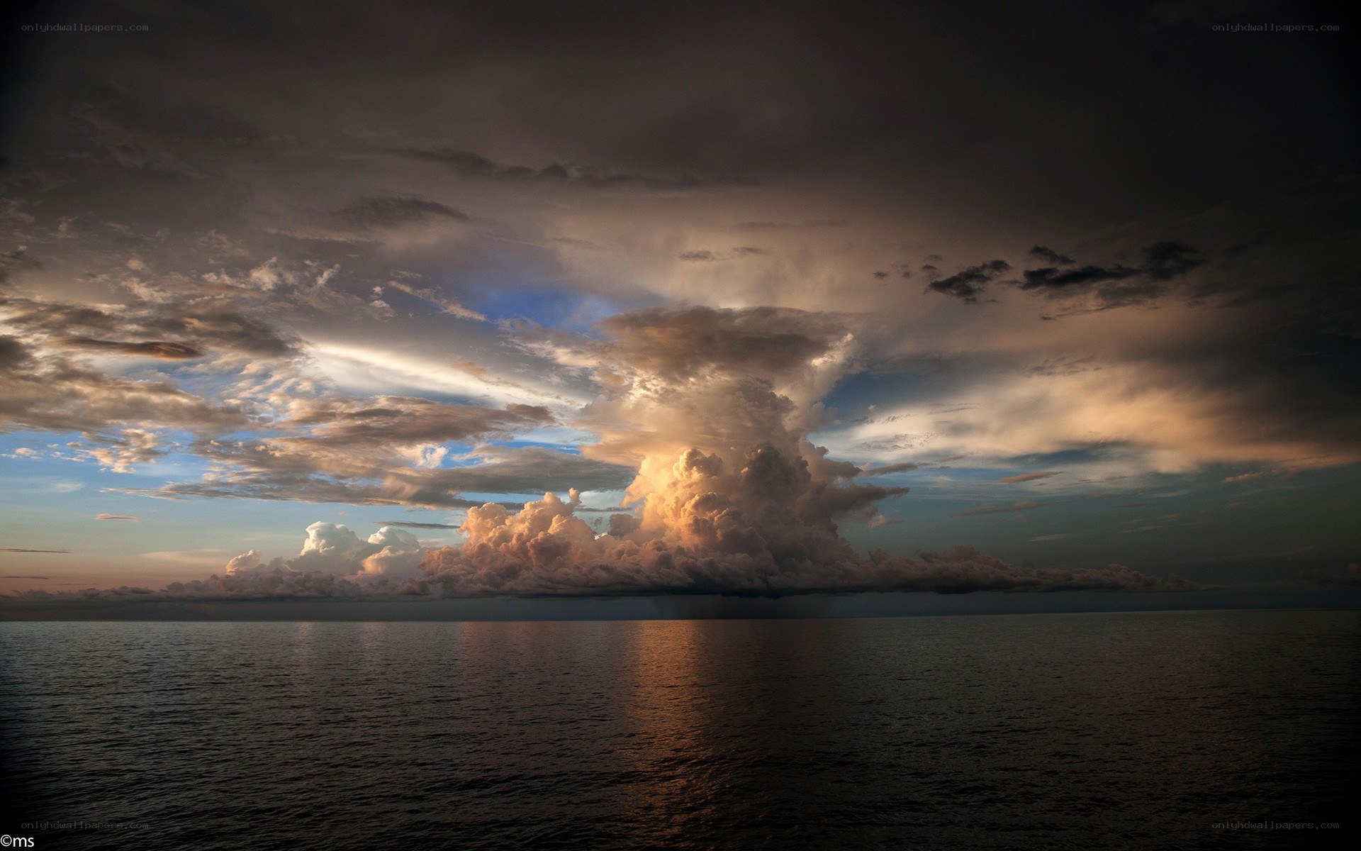 Dramatic storm over the ocean