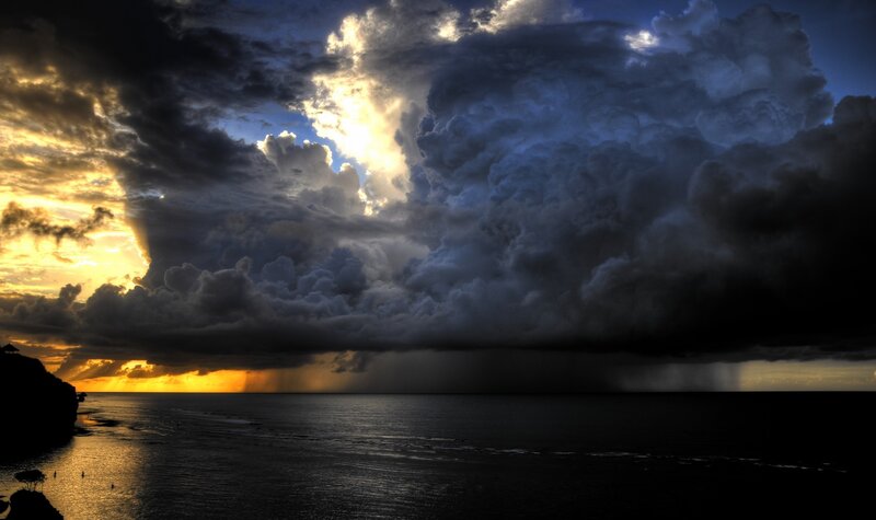 Dramatic storm over the ocean