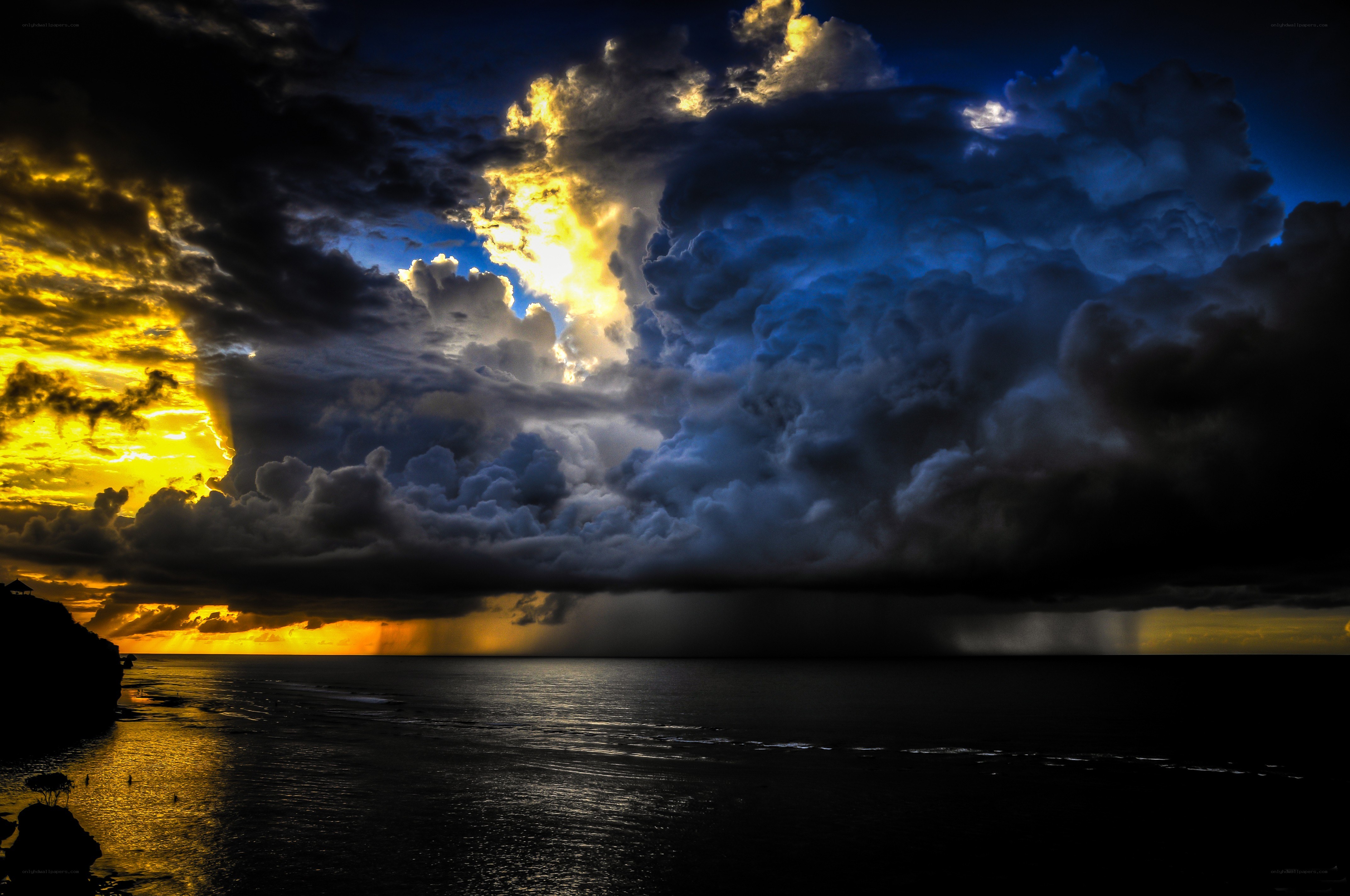 Dramatic storm over the ocean