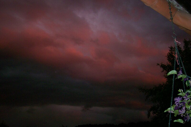 dramatic stormy sky at dusk