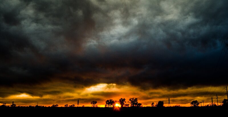 dramatic stormy sunset