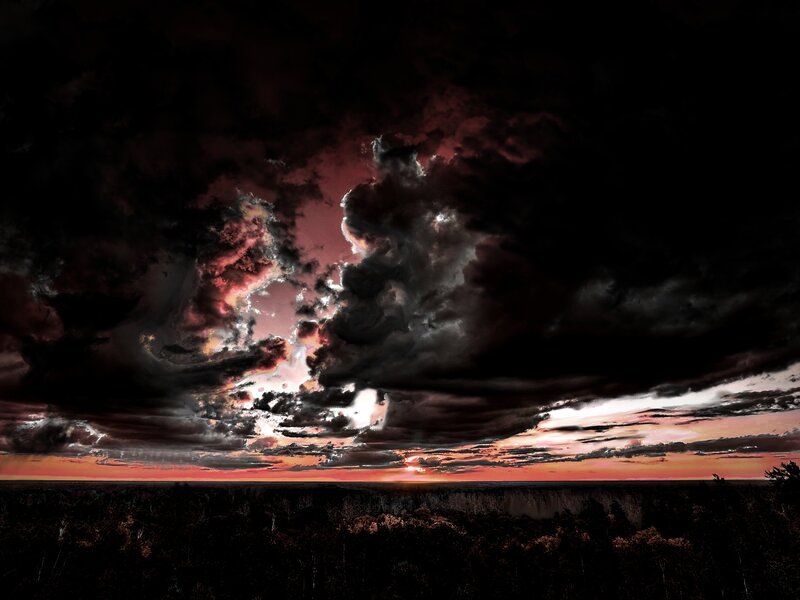 dramatic stormy sunset