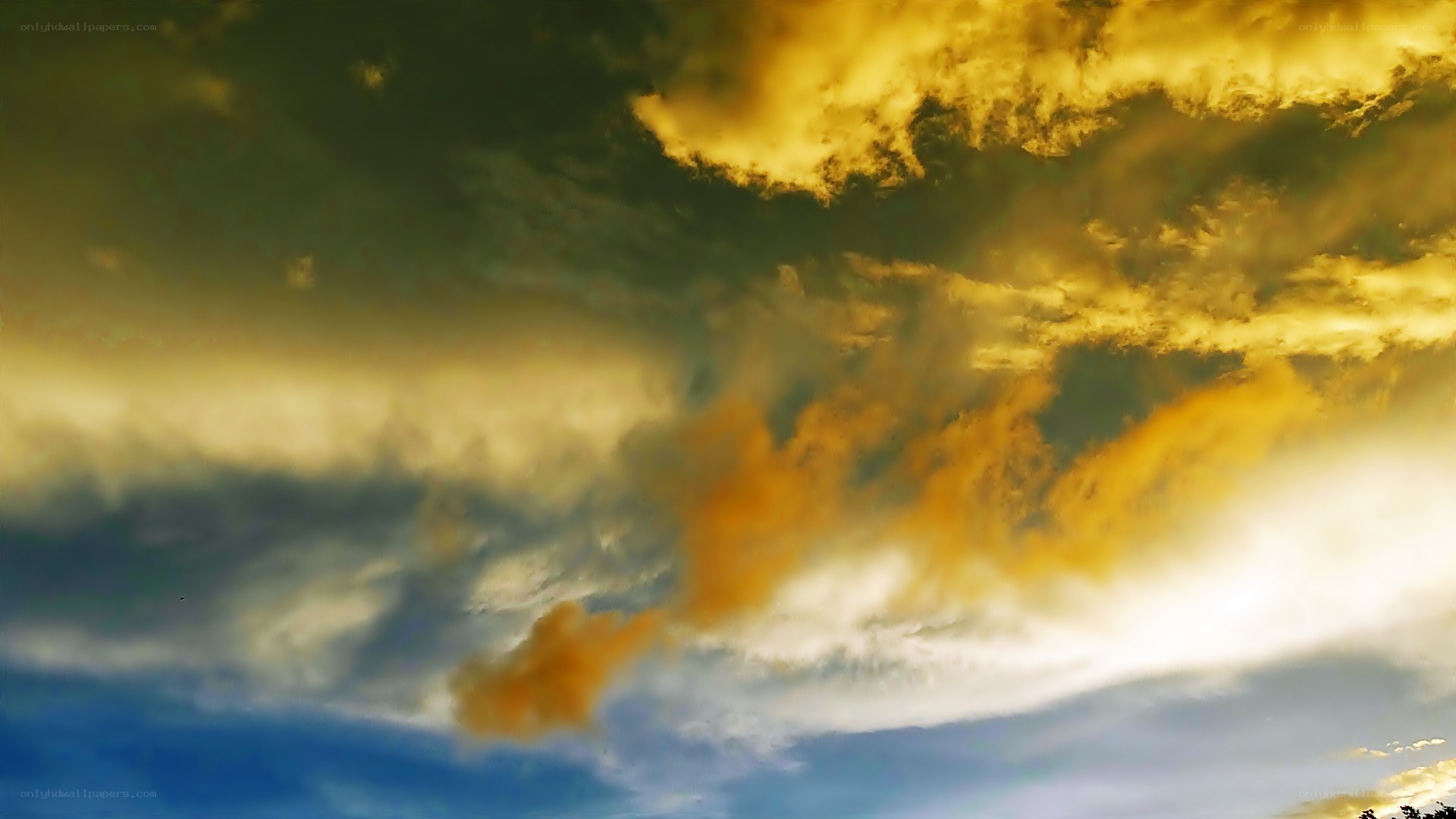 dramatic sunset clouds