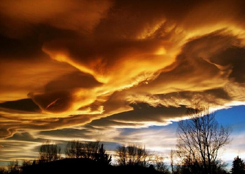 Dramatic sunset clouds