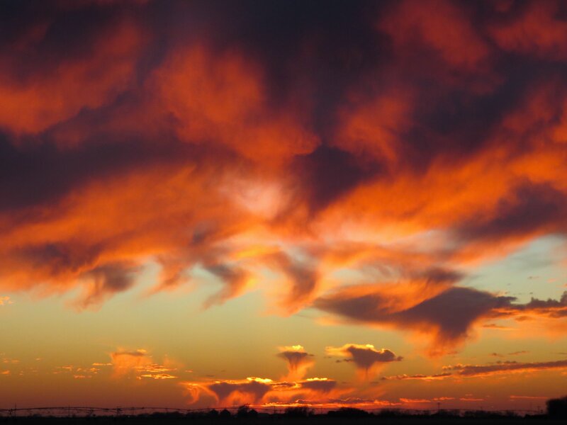 Dramatic Sunset Clouds — Orange, Photograph, Sky, Horizon