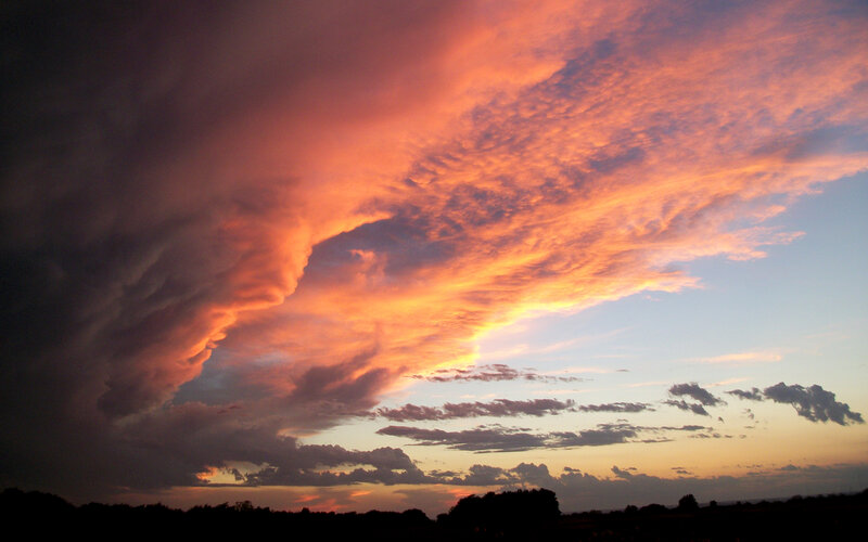 Dramatic Sunset Clouds — Orange, Photograph