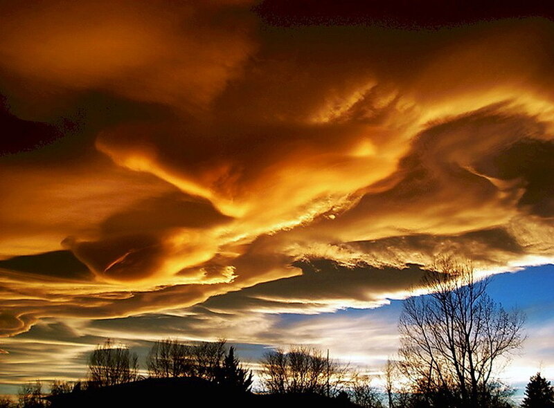 Dramatic Sunset Clouds — Orange