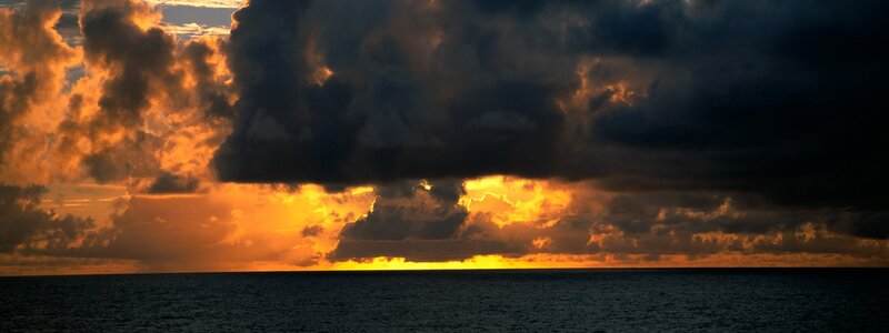 dramatic sunset over ocean