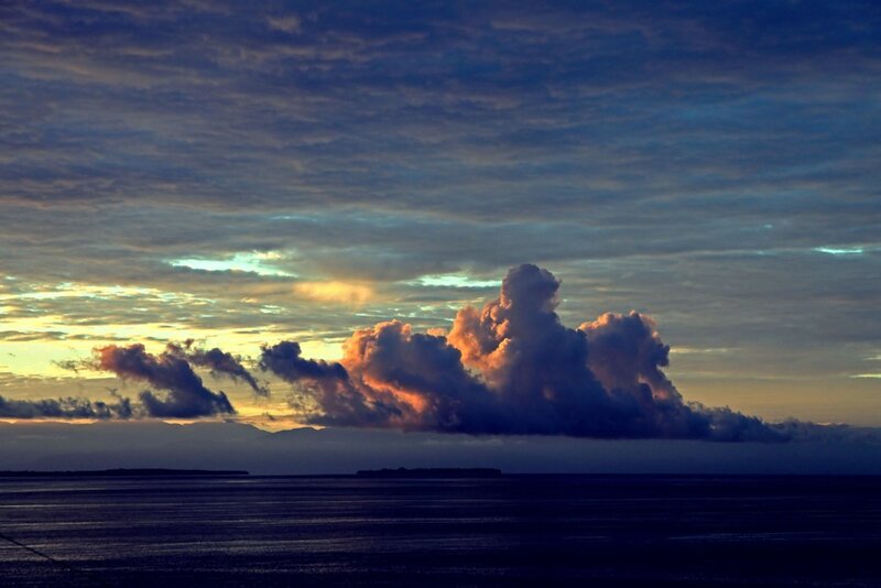 Dramatic sunset over the ocean