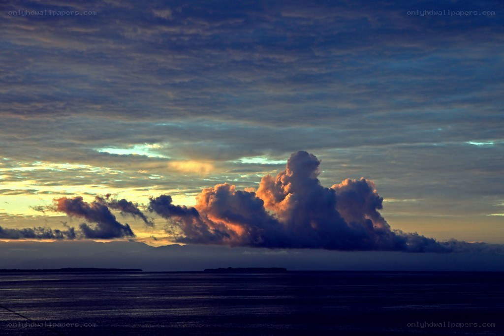 Dramatic sunset over the ocean