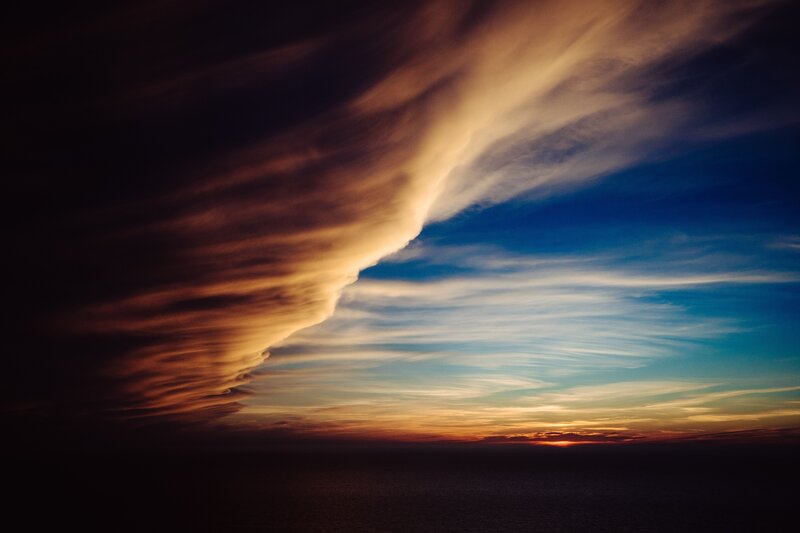 Dramatic sunset over the ocean