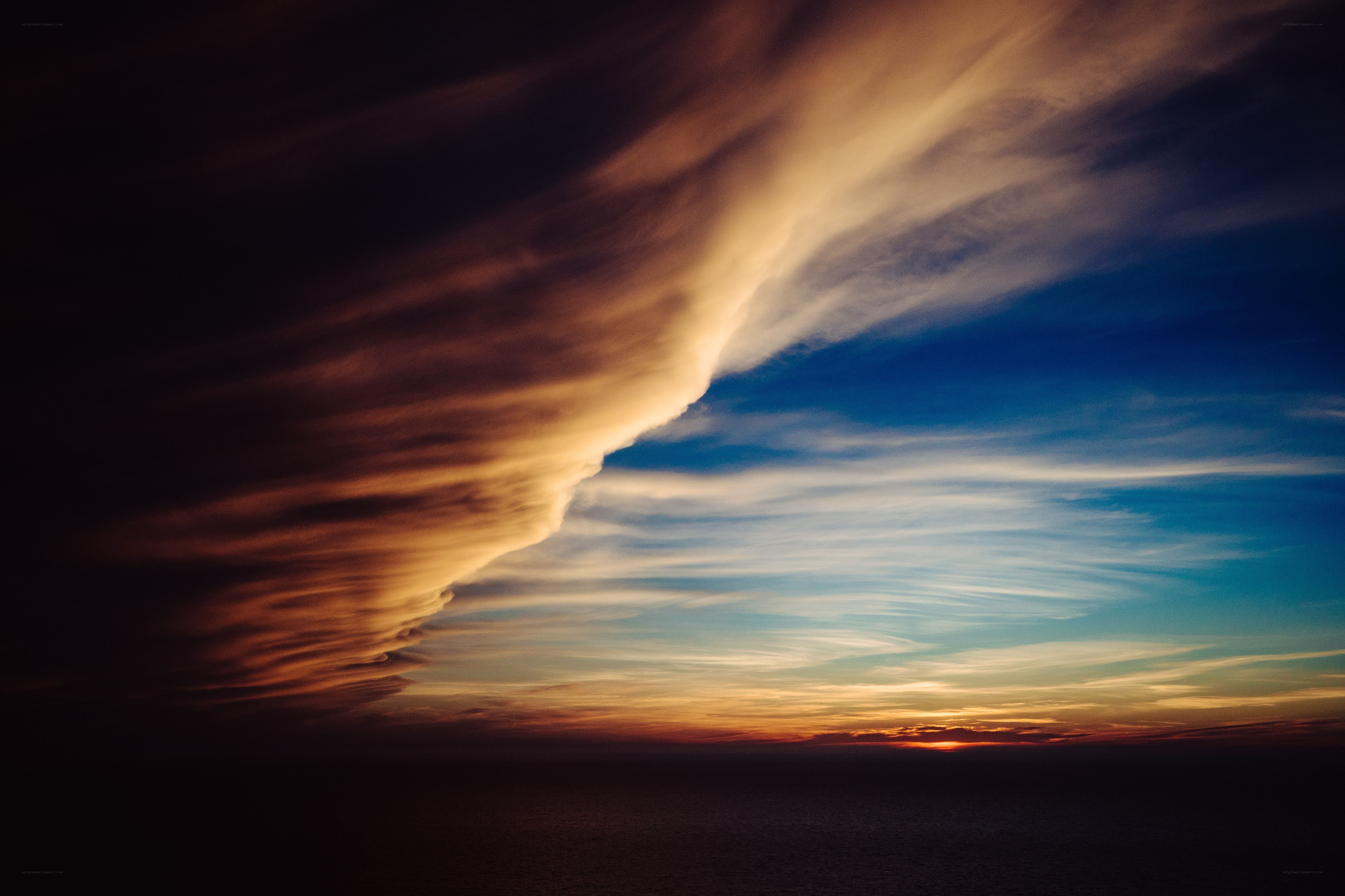 Dramatic sunset over the ocean
