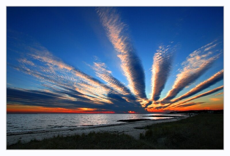 dramatic sunset over the sea
