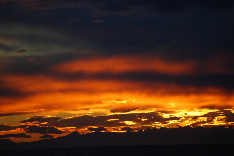 dramatic sunset over the sea