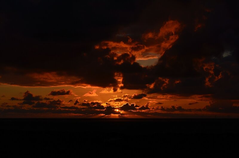 dramatic sunset over the sea