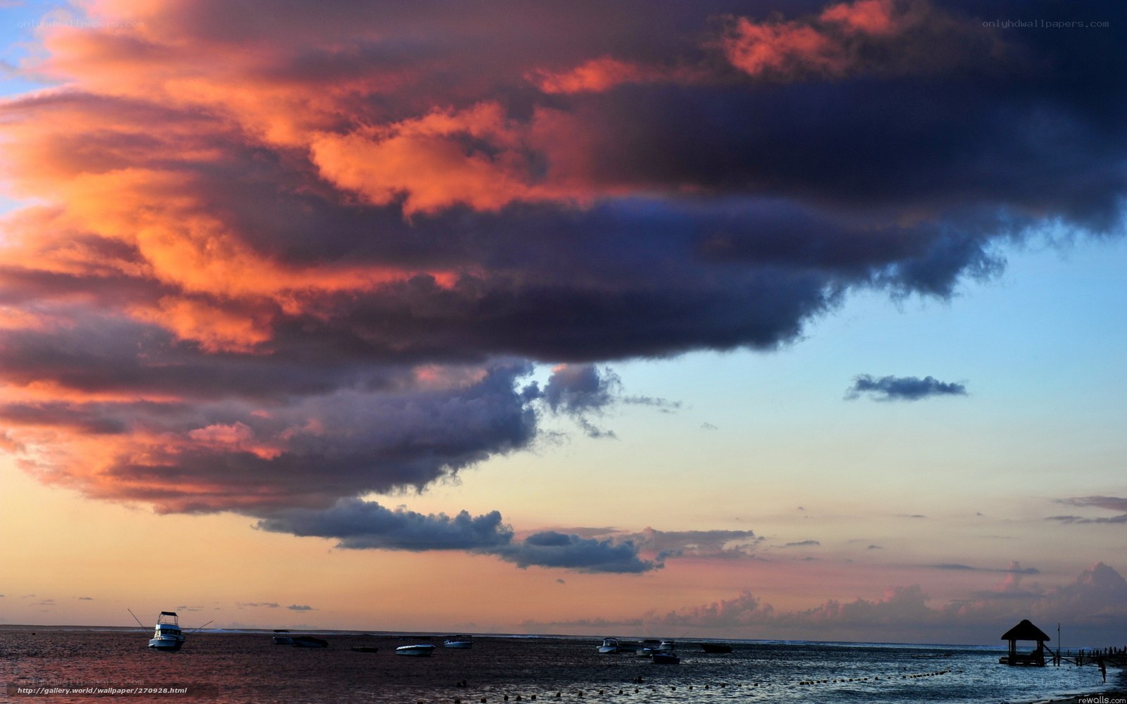 Dramatic sunset over the sea