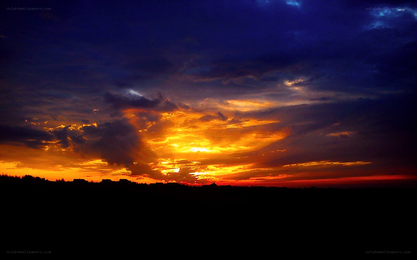 dramatic sunset sky