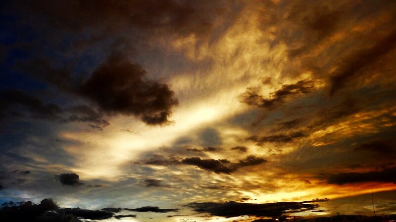 dramatic sunset sky