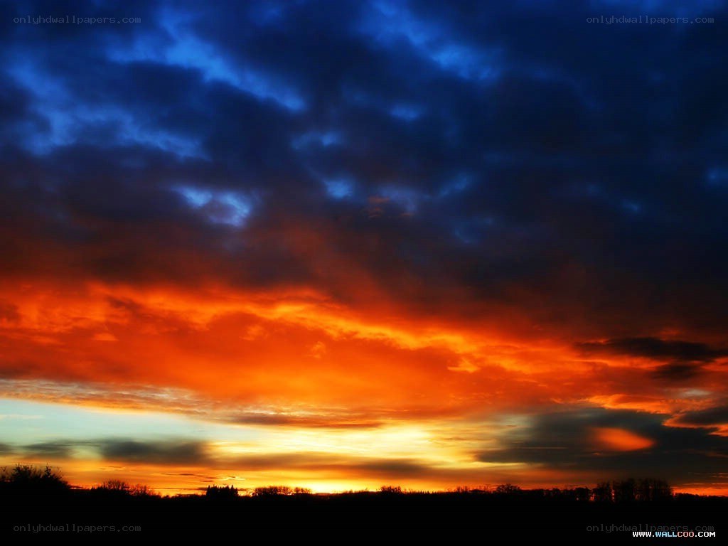 dramatic sunset sky