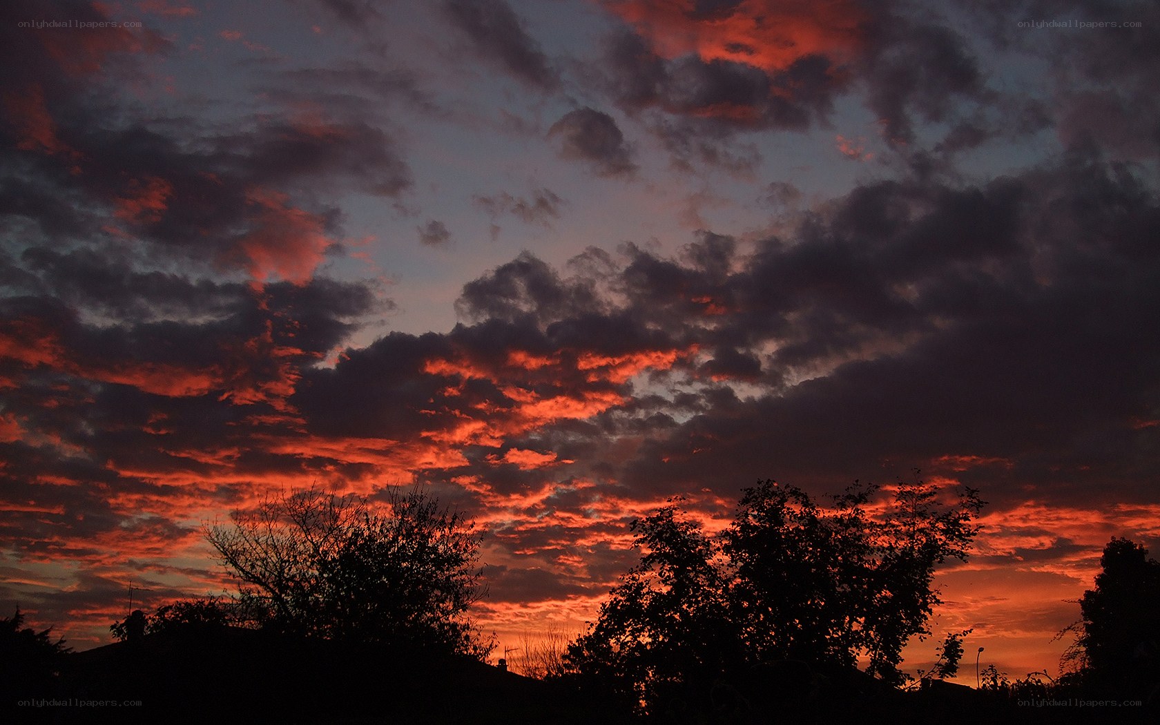 dramatic sunset sky