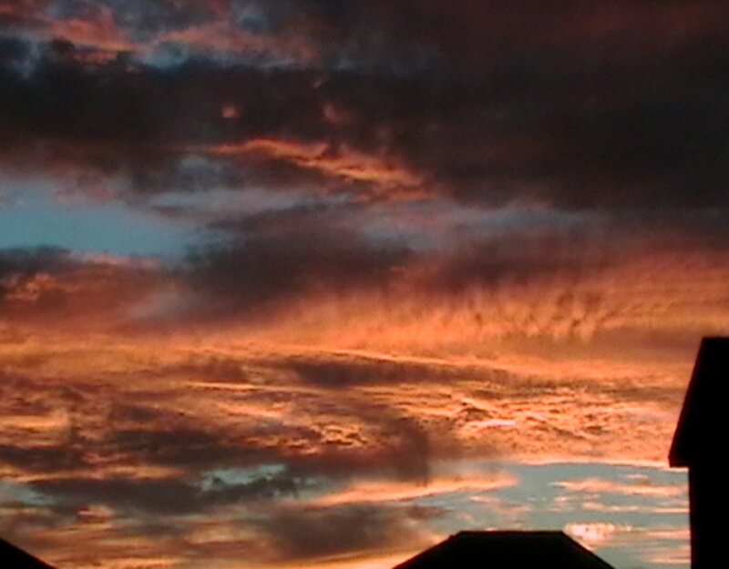 dramatic sunset sky