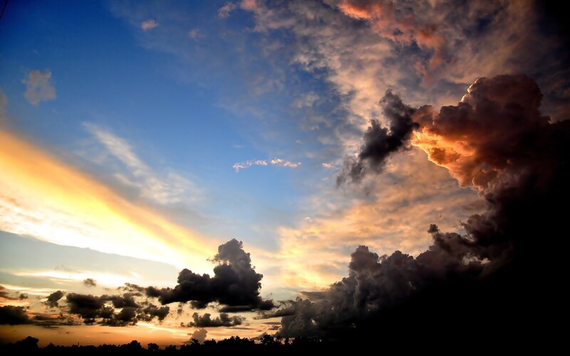 dramatic sunset sky