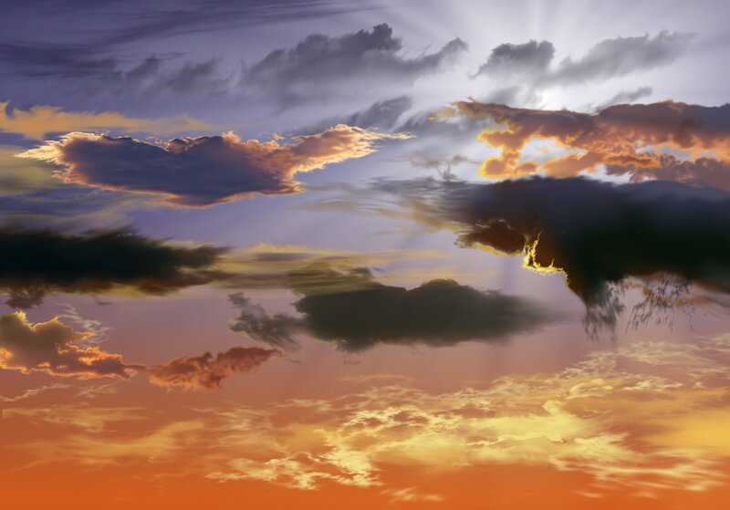 dramatic sunset sky
