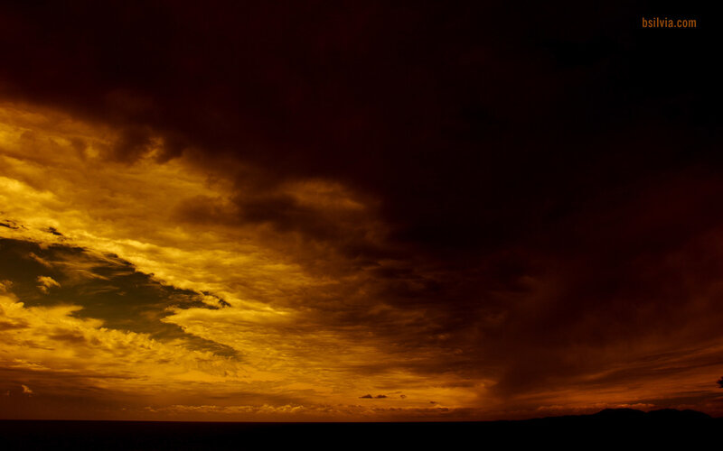 Dramatic Sunset Sky — Orange, Photograph, Clouds, Horizon