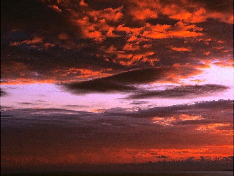 Dramatic Sunset Sky — Red, Photograph, Clouds, Orange