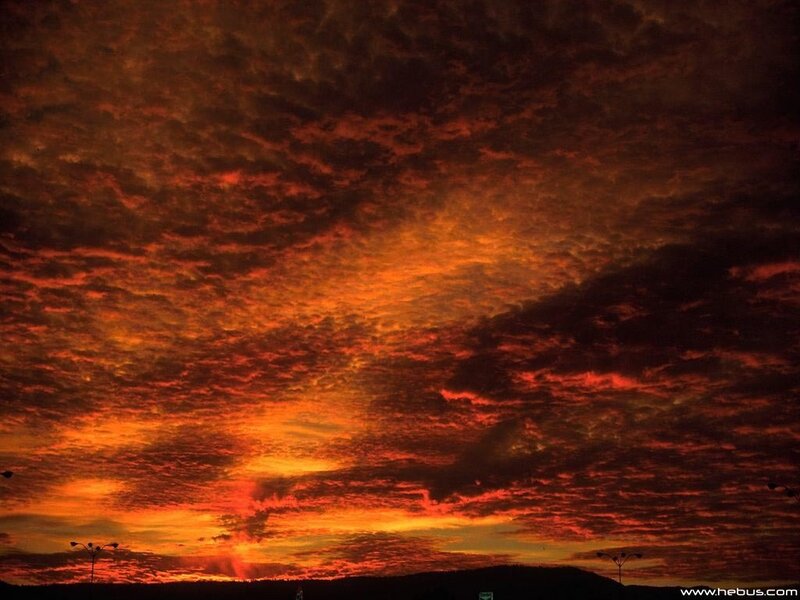 Dramatic Sunset Sky — Red, Photograph, Clouds, Silhouette