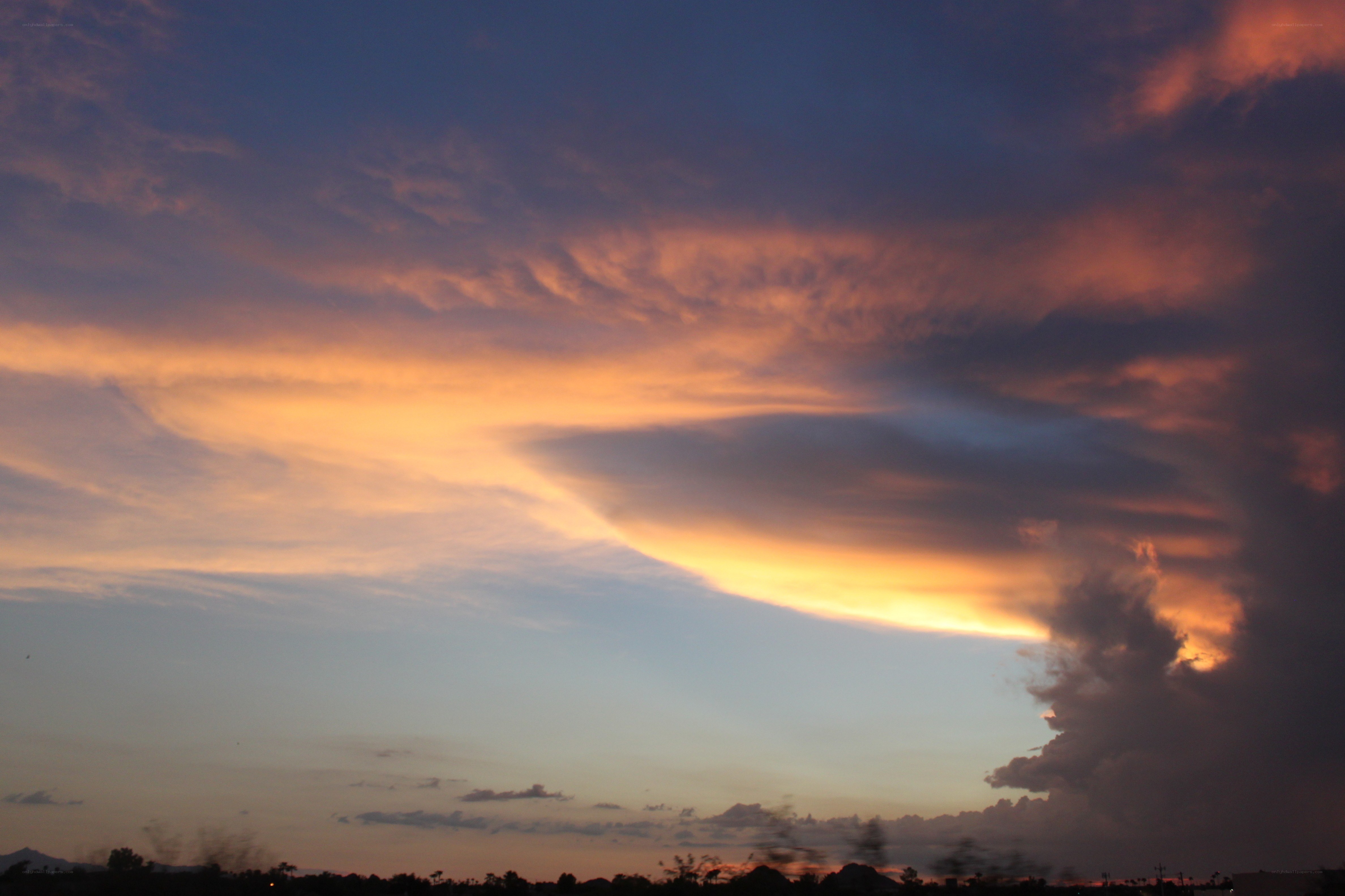 dramatic sunset with colorful clouds
