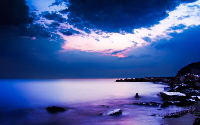 Dramatic twilight over the sea
