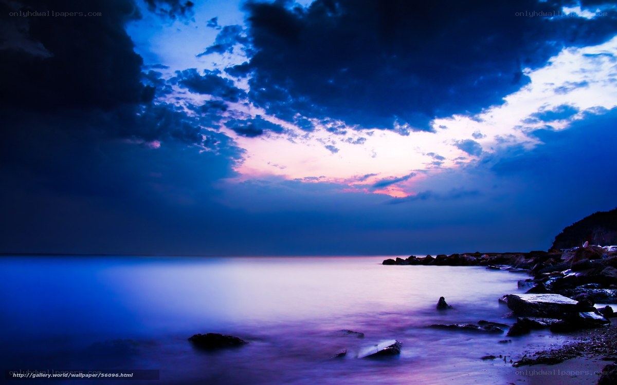 Dramatic twilight over the sea