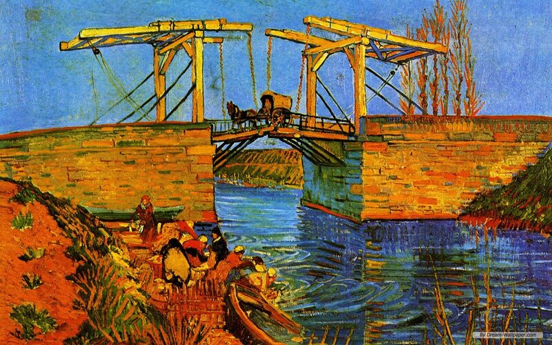 Drawbridge over River — Blue