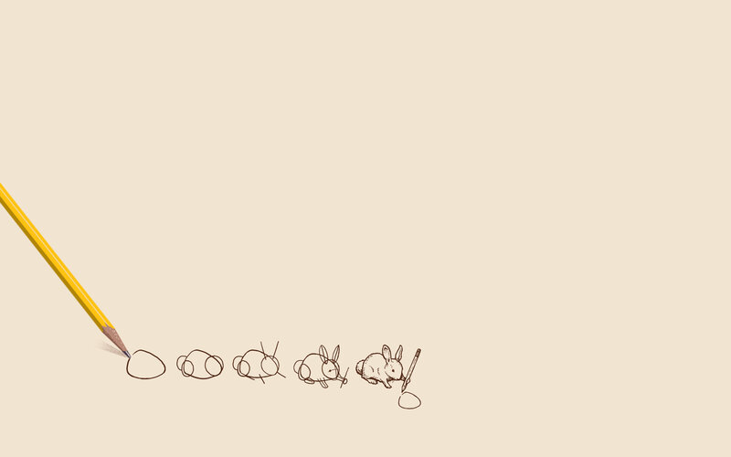 drawing a bunny with pencil