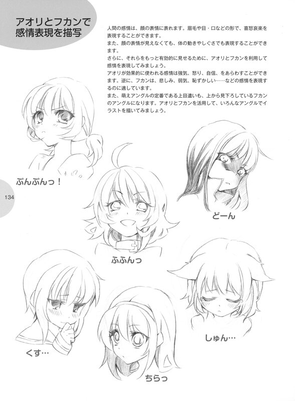 Drawing guide for anime expressions