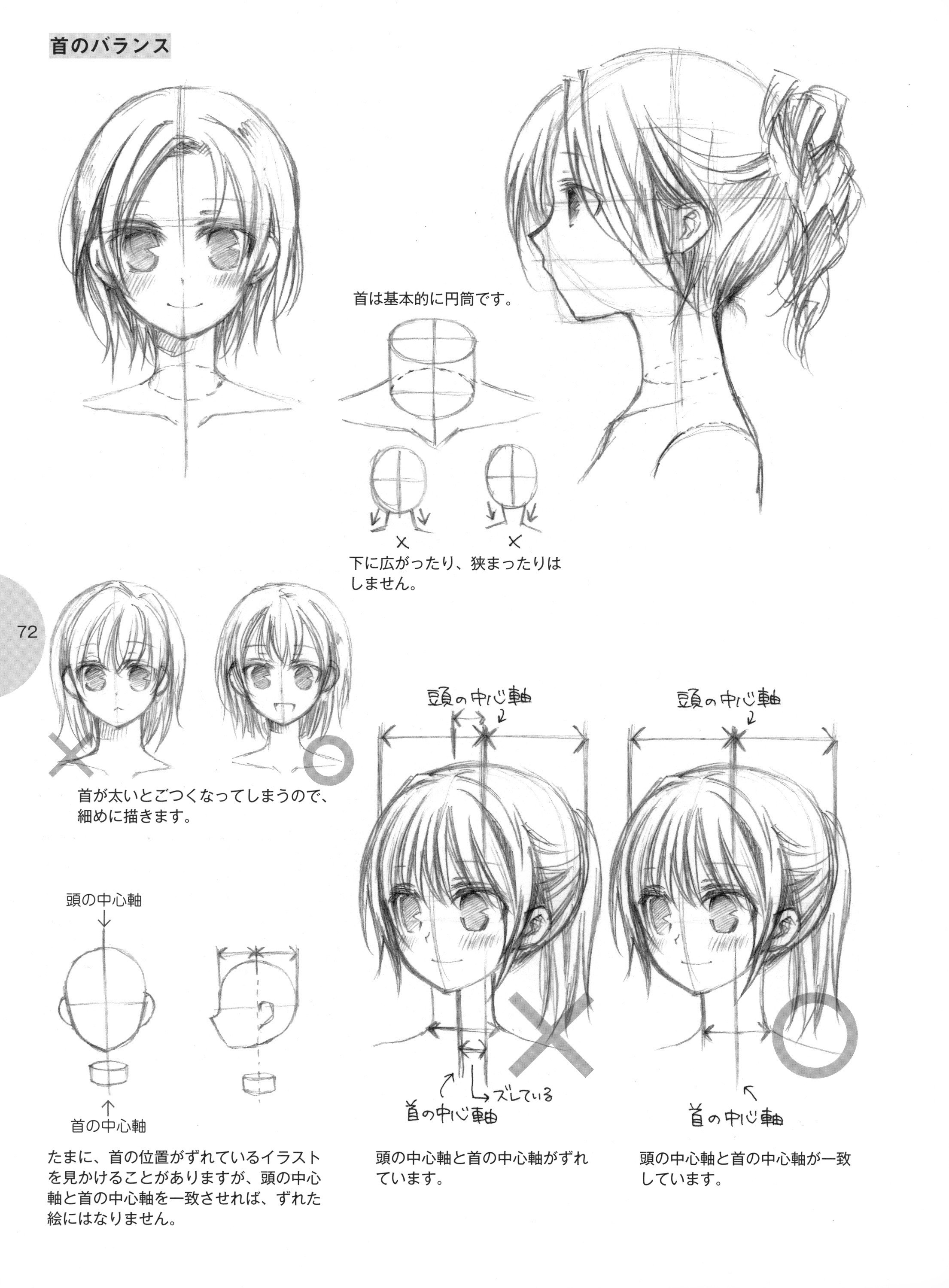 Drawing guide for anime heads