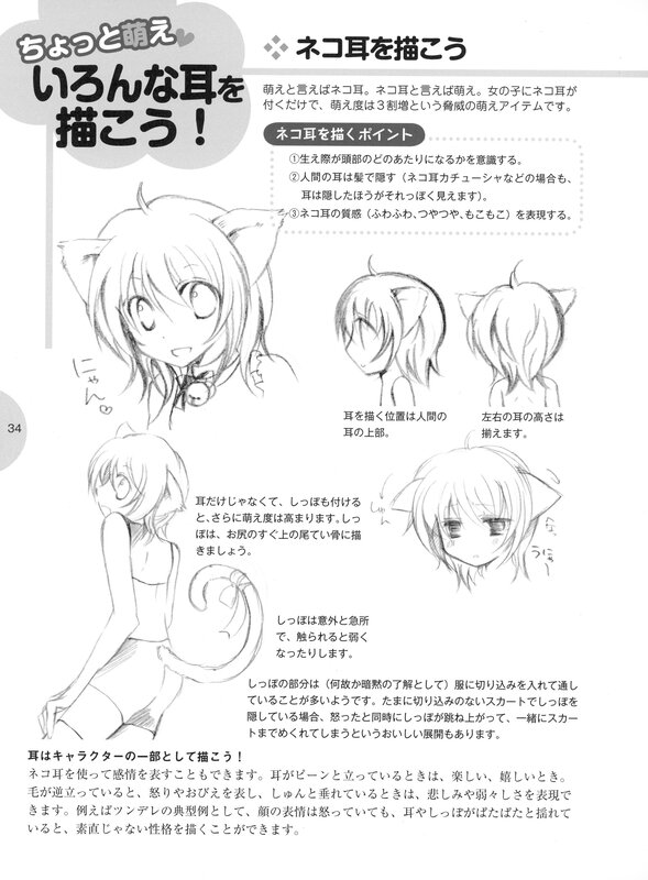 Drawing guide for cat ears